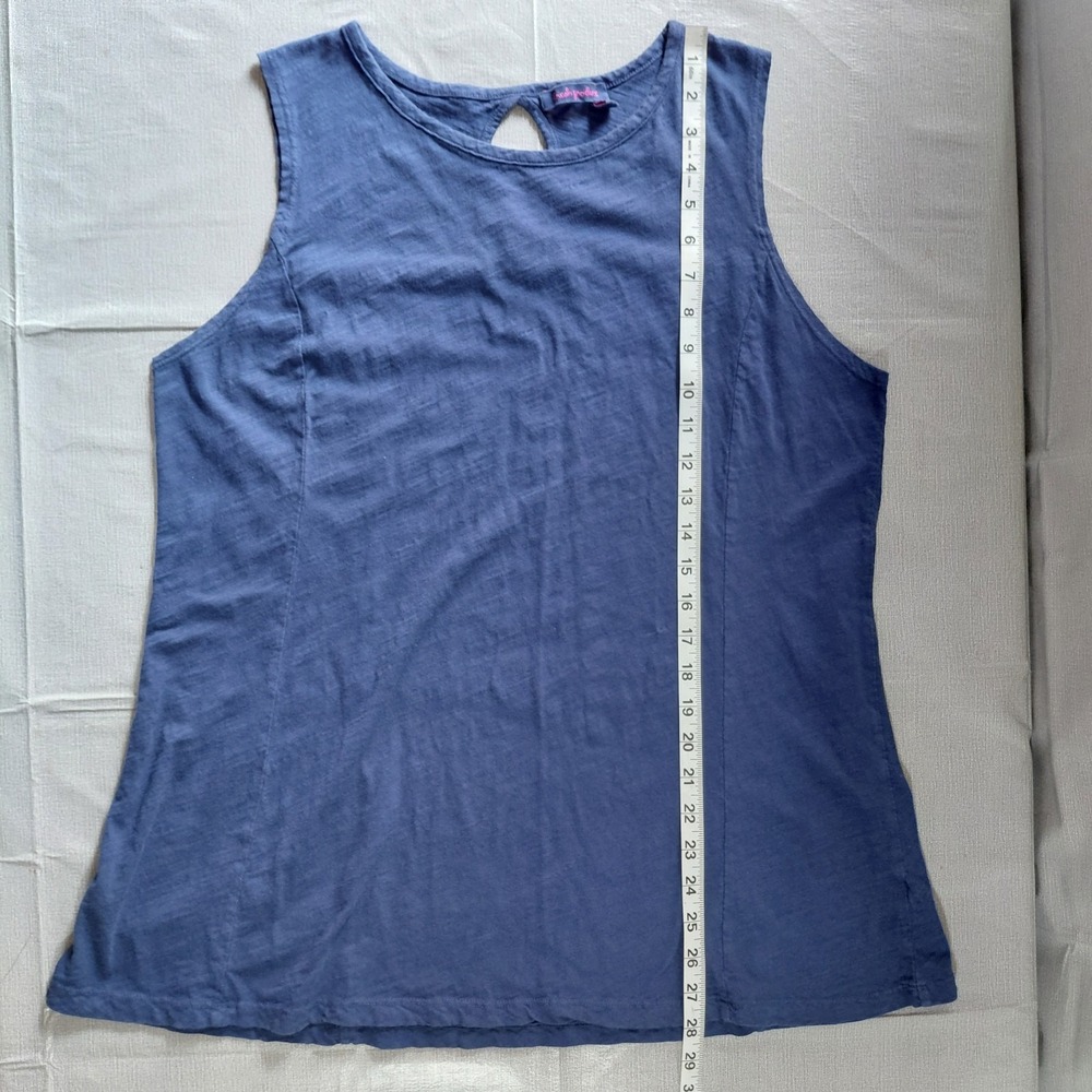 Fresh Produce A-Line Sleeveless Top Women's XL Keyhole Back Blue Cotton - Picture 8 of 8